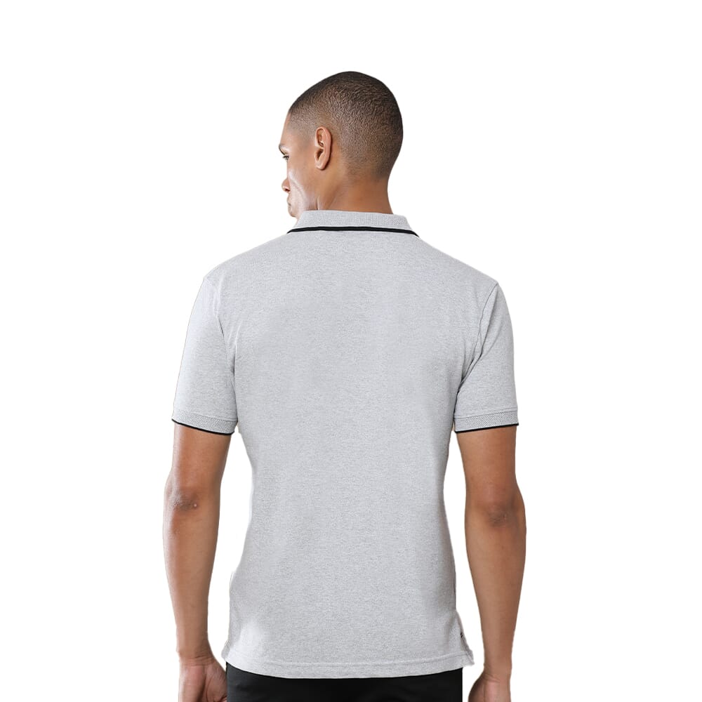 Greys&Blues Jacq Polo T-Shirt-Light Grey with Black
